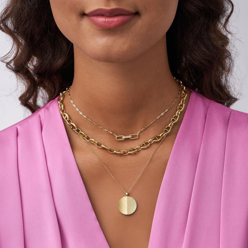 Fossil Women's Necklace, Gold-Tone Stainless Steel Chain Necklace - Image 1