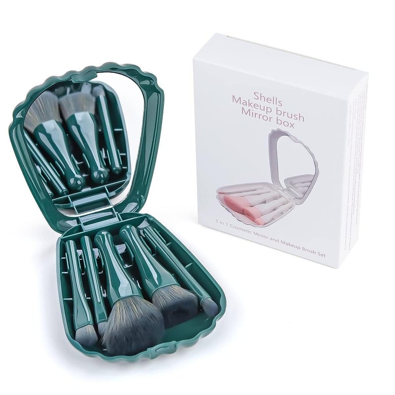 GOPAD Makeup Brush Set Portable Mini Makeup Brush Case Professional Travel Makeup Brush Set with Mirror for Makeup Travel Portable Cosmetic Brushes Kit smallplastic GreenPsc 1 - Image 5