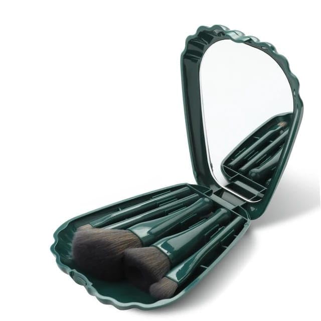 GOPAD Makeup Brush Set Portable Mini Makeup Brush Case Professional Travel Makeup Brush Set with Mirror for Makeup Travel Portable Cosmetic Brushes Kit smallplastic GreenPsc 1 - Image 4
