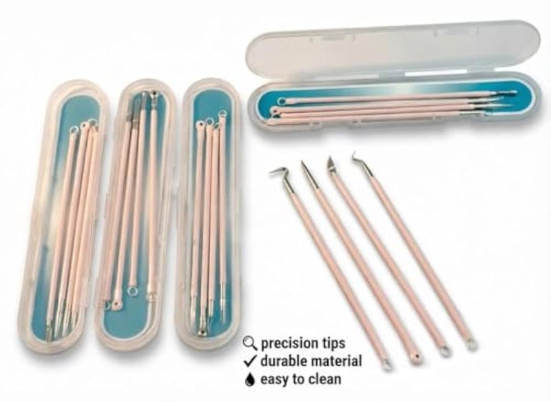 Blackhead Remover - Professional Stainless Steel Acne Extractor Tool Kit with 4 Precision Needles for Safe Pore Cleaning and Facial Skin Care Treatment at Home or Salon Use Today (4Pcs Black) - Image 4