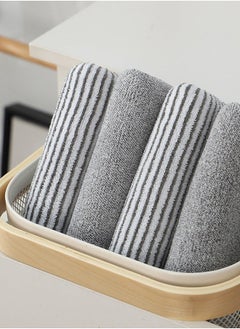 SUCITY Antibacterial Coral Velvet Bamboo Charcoal Fiber Towel-Two-Piece Combination Set Striped Bath Towel-Absorbent Thickened Face Towel  - Image 1