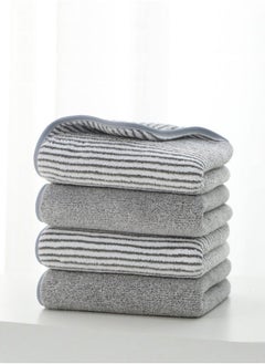 SUCITY Antibacterial Coral Velvet Bamboo Charcoal Fiber Towel-Two-Piece Combination Set Striped Bath Towel-Absorbent Thickened Face Towel  - Image 2