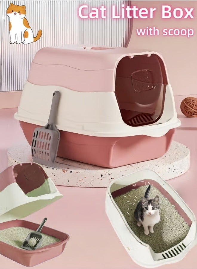 Enclosed Cat Litter Box, Includes Scoop, Extra Large Cat litter Box with High Wall Sides Enclosure, Non-Sticky, Anti-Leakage, Easy Cleaning - Image 1