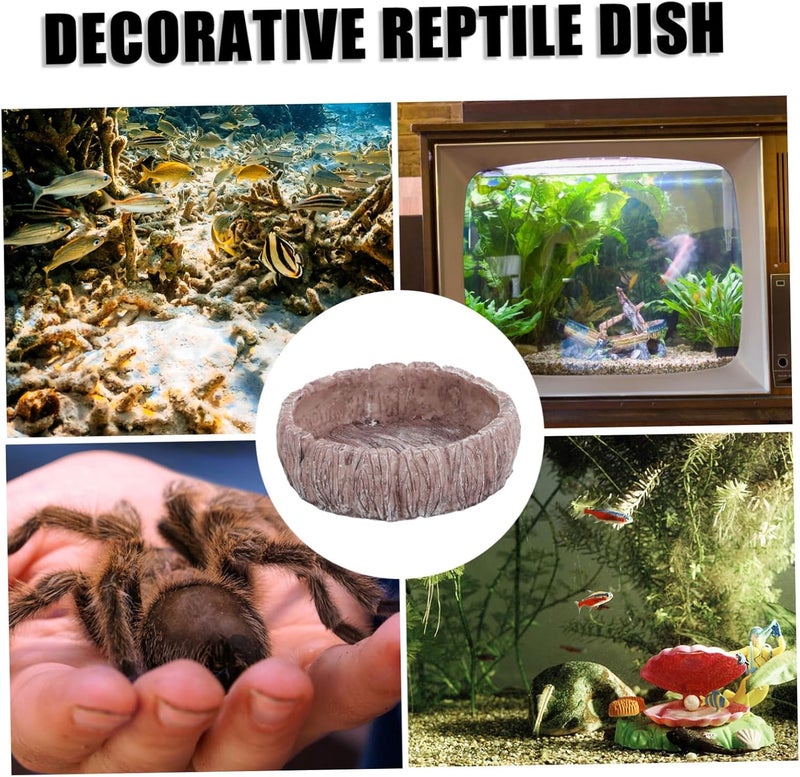 SUPVOX Turtle Platform Resin Reptile Food Dish Pet Bowl for Bearded Dragon Lizard Tank Accessories - Image 4