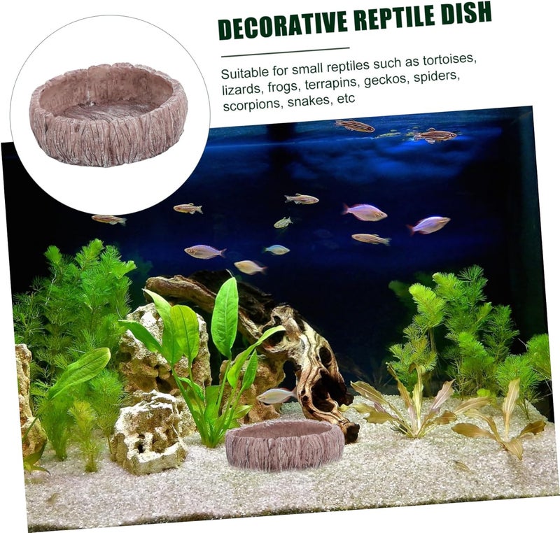 SUPVOX Turtle Platform Resin Reptile Food Dish Pet Bowl for Bearded Dragon Lizard Tank Accessories - Image 3