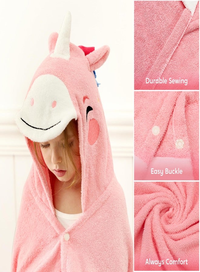 Joiedomi Unicorn Hooded Towel for Kids - Soft Cotton Bath Beach Towel - 30" x 50" for Kids 3-10 Years - Toddler Pool Towel with Hood - Absorbent Swim Towel Poncho for Boys Girls - Image 4