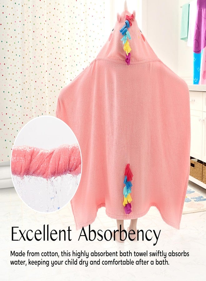 Joiedomi Unicorn Hooded Towel for Kids - Soft Cotton Bath Beach Towel - 30" x 50" for Kids 3-10 Years - Toddler Pool Towel with Hood - Absorbent Swim Towel Poncho for Boys Girls - Image 5