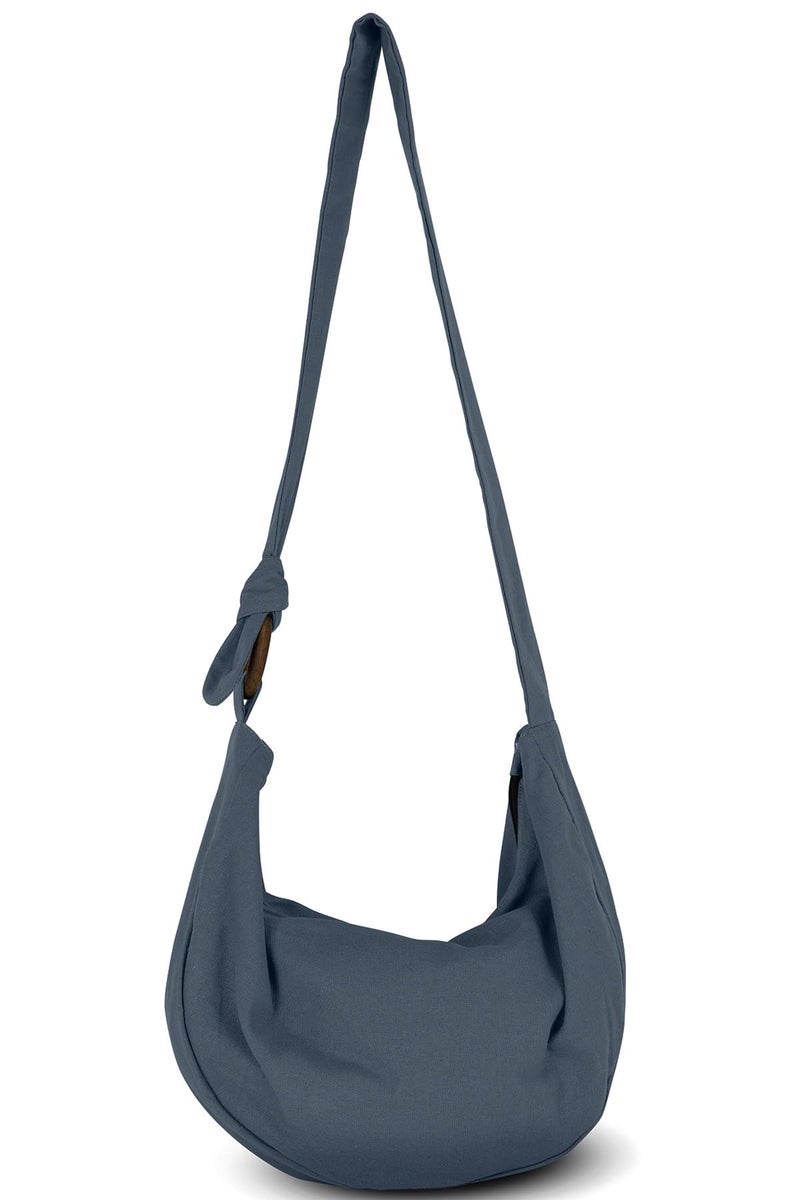 Your Cozy Women's Hobo Handbag, Handmade Cotton Boho Bag for Women - Dark Grey, Crossbody, Hippie Tote, Adjustable Strap, Lightweight - Image 4