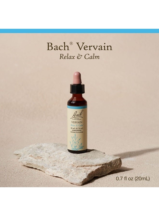 Bach Original Flower Remedies, Vervain for Relaxation and Calm, Natural Homeopathic Flower Essence, Holistic Wellness, Vegan, 20mL Dropper  - Image 2
