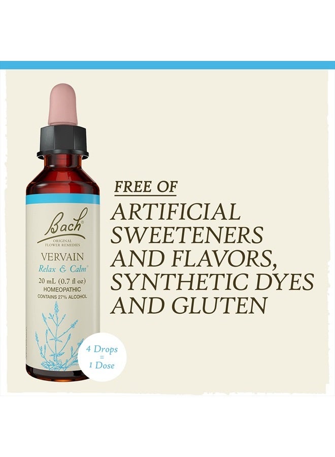 Bach Original Flower Remedies, Vervain for Relaxation and Calm, Natural Homeopathic Flower Essence, Holistic Wellness, Vegan, 20mL Dropper  - Image 5