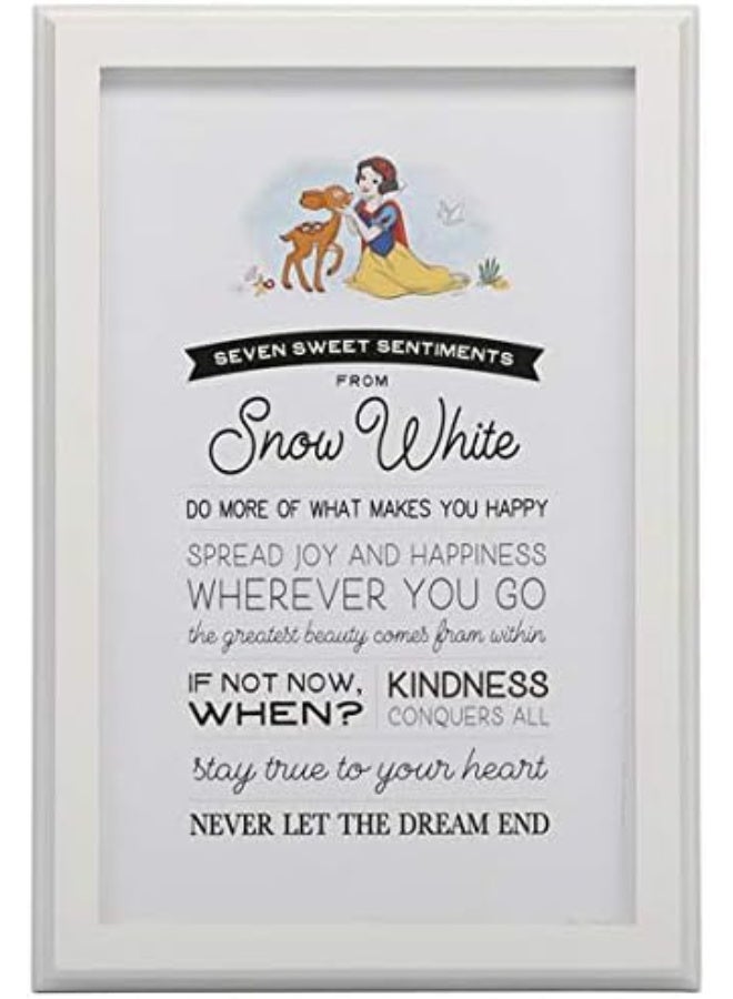 Open Road Brands Snow White Lessons Framed Wood Wall Decor - Cute Snow White Wall Art With Inspirational Quotes - Image 1