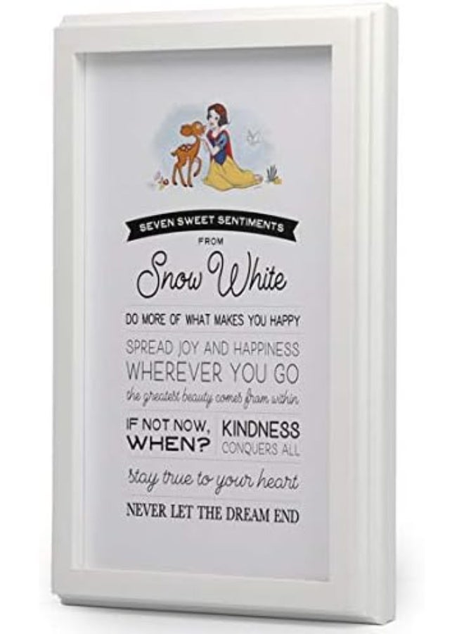 Open Road Brands Snow White Lessons Framed Wood Wall Decor - Cute Snow White Wall Art With Inspirational Quotes - Image 3