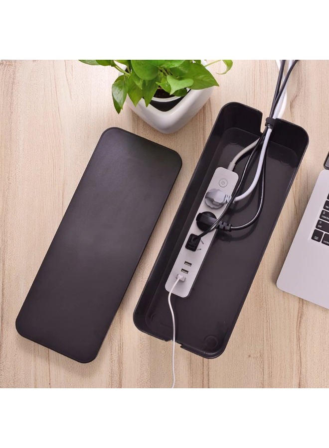 Chouky Cable Management Box, Large Cord Organizer Box to Hide Power Strip & Under Desk,TV Computer Wires Cable Organizer Hider Box with Cable Clips&Reusable Cable Ties for Home/Office(Black) - Image 5