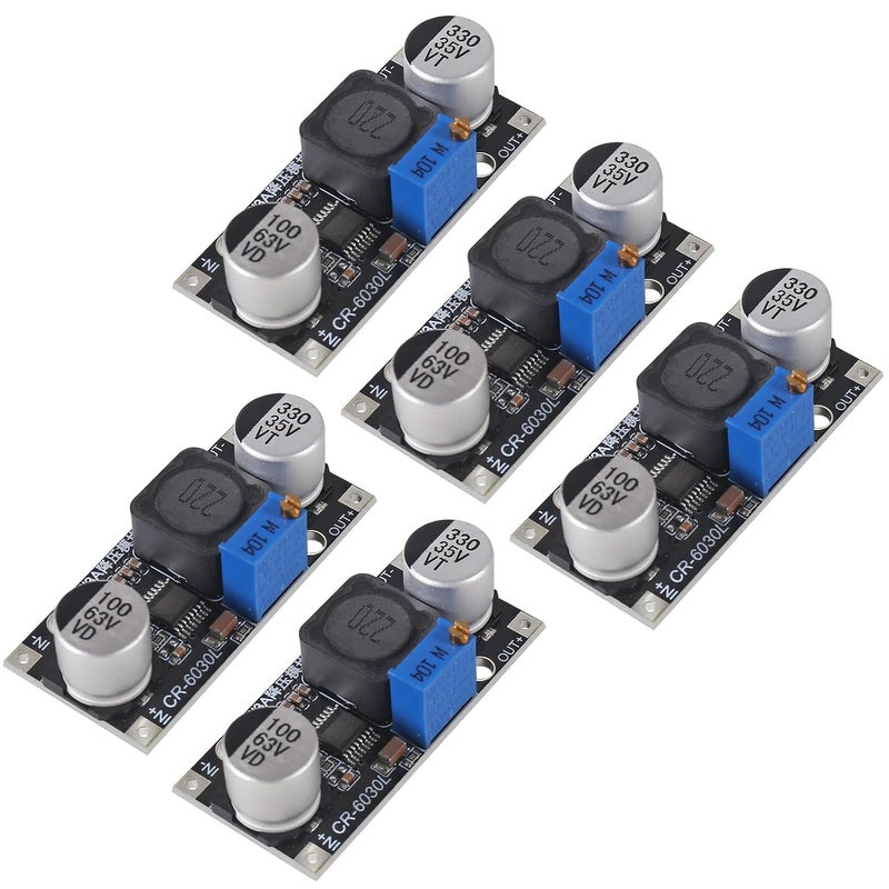 AiTrip 5PCS DC-DC Step Down Power Supply Module 60V 3A to 3.3V 5V 12V 24V Buck Converter Adjustable Voltage Regulator Module LM2596 LM2596S Upgraded - Image 1