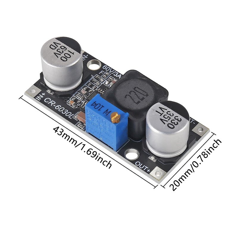 AiTrip 5PCS DC-DC Step Down Power Supply Module 60V 3A to 3.3V 5V 12V 24V Buck Converter Adjustable Voltage Regulator Module LM2596 LM2596S Upgraded - Image 4