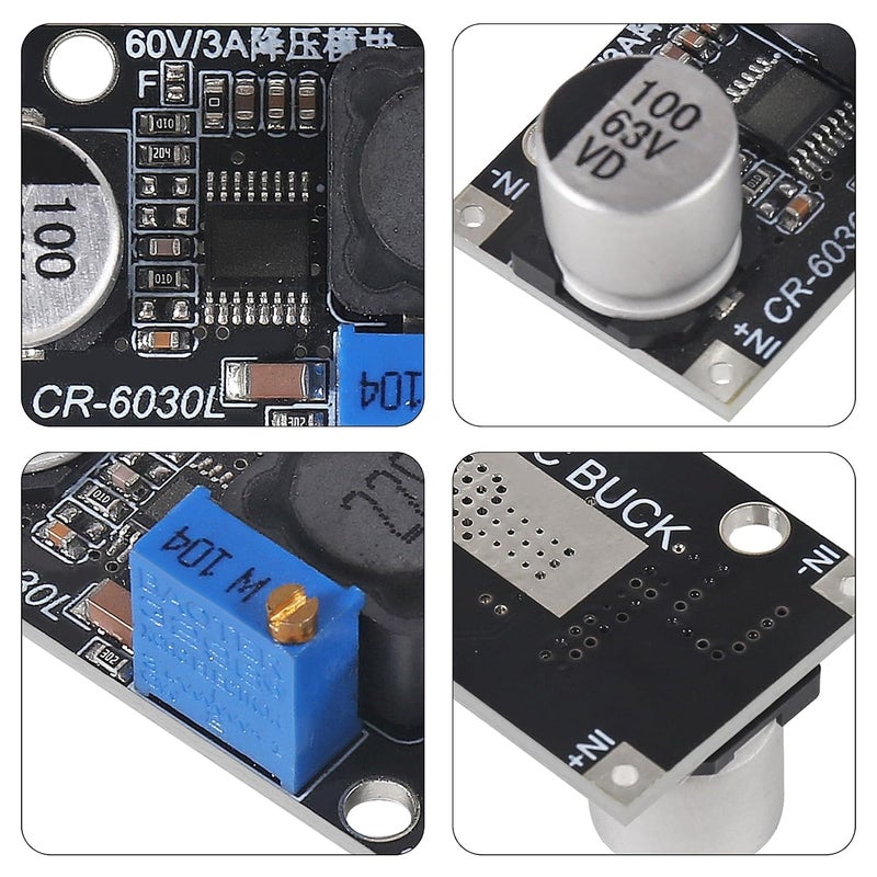 AiTrip 5PCS DC-DC Step Down Power Supply Module 60V 3A to 3.3V 5V 12V 24V Buck Converter Adjustable Voltage Regulator Module LM2596 LM2596S Upgraded - Image 3