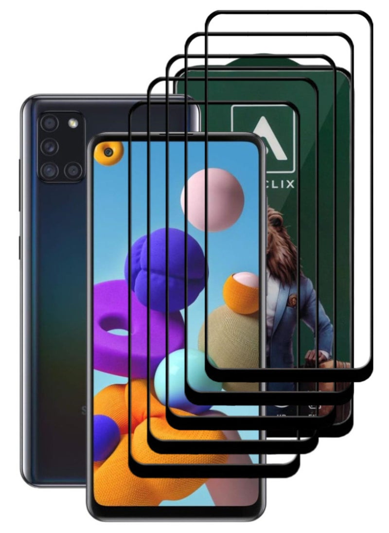 ACLIX 5 Pieces Antistatic ESD Dustproof Premium Quality High Definition Tempered Glass Screen Protector Designed For Samsung Galaxy A21s - Image 1