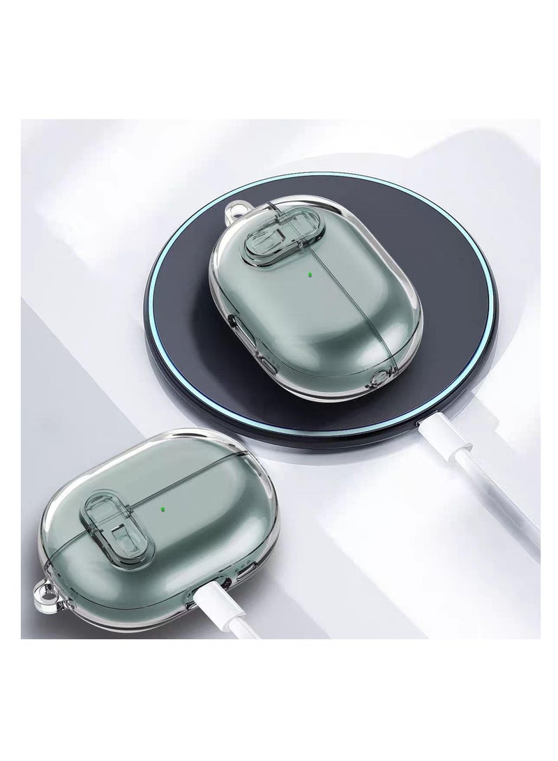 Case Protective for Huawei Freebuds Pro 3 / Pro 4 cover Heavy Duty with Carabiner Ring Keychain Clear Case (Clear Black) - Image 2