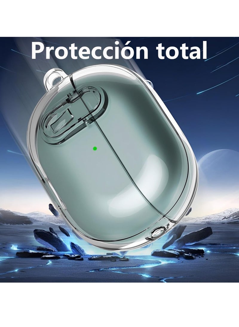 Case Protective for Huawei Freebuds Pro 3 / Pro 4 cover Heavy Duty with Carabiner Ring Keychain Clear Case (Clear Black) - Image 4