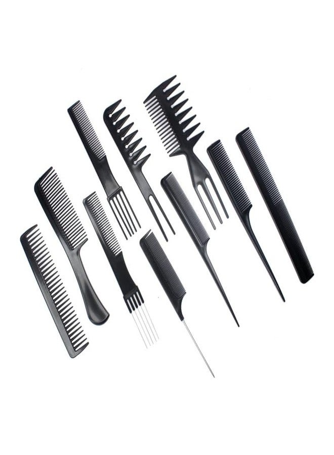 Tech King Techking Upgrade your styling game with the 10-Piece Set of Professional Hair Combs. ILatest for both men and women, these fine-toothed barber tail combs provide precision for cutting and styling. - Image 1