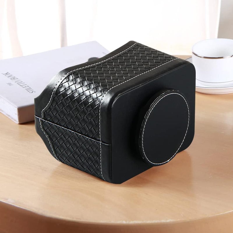 PUSU Compact trendy practical build Remote Control Holder PU Leather 360 Degrees Rotatable Desktop Supply Organizer Storage Box for Controllers Media Stationery Nightstand TV Caddy E-reader iPad Phone Pen/Pencil Cosmetic Lightweight - Image 5