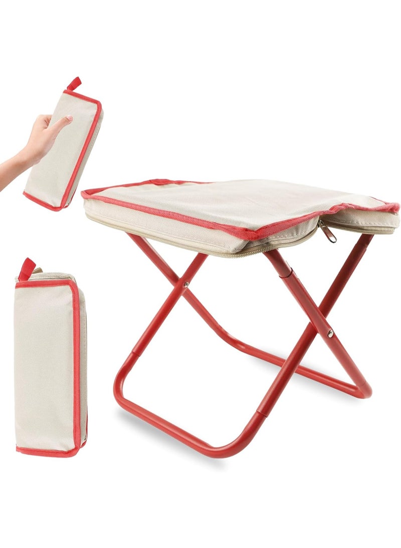 كيمايا كرسي تخييم صغير، كرسي قابل للطي محمول مع حقيبة حمل، كرسي قابل للطي محمول من الفولاذ الكربوني، كرسي شاطئ محمول للصيد والمشي لمسافات طويلة والبستنة (خشب الأرز الأحمر) - Image 1