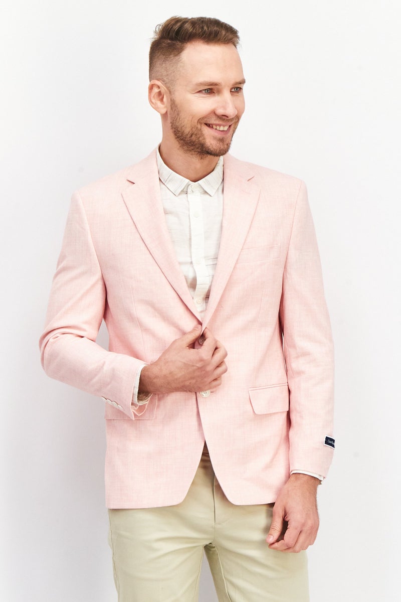 Club Room Men Classic Fit Plain Blazer, Pink  - Image 1