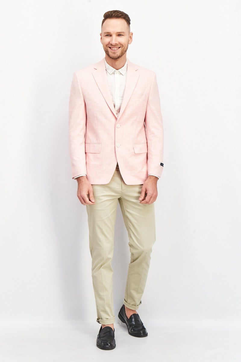 Club Room Men Classic Fit Plain Blazer, Pink  - Image 2
