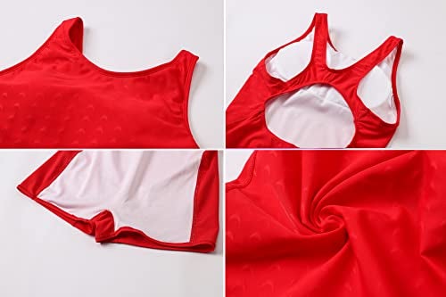 J·E Sterguard J.E Sterguard Athletic Girls' One Piece Swimsuit, Infinity Splice Thick Strap Girls Bathing Suits, Pro for Practice and Competition Red Girl Swimsuits Size 8 1880D - Image 5