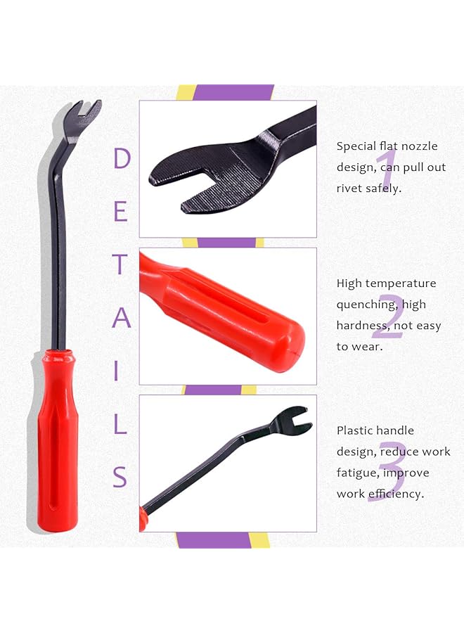 41Pcs Poly Rivet Gun Set With 1Pcs Rivet Removal Tool, Poly Rivet Tool For All Plastic Rivets Safe Metal Or Plastic Clips Removal - Free Fastener Remover Included - Image 4