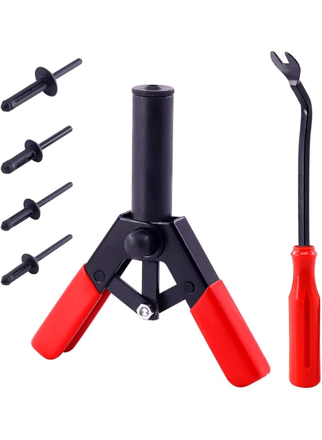41Pcs Poly Rivet Gun Set With 1Pcs Rivet Removal Tool, Poly Rivet Tool For All Plastic Rivets Safe Metal Or Plastic Clips Removal - Free Fastener Remover Included - Image 1