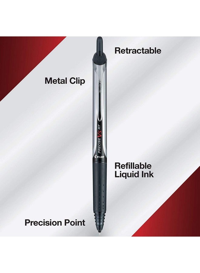 بايلوت أقلام حبر جاف بايلوت بريسايز V5 RT قابلة لإعادة التعبئة والسحب، ذات رأس رفيع للغاية 0.5 مم، لون أسود، عبوة من 12 قلمًا - Image 2