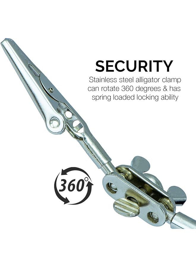 نيكو 01902 حامل لحام قابل للتعديل مع عدسة مكبرة وحامل لحام لسلك اللحام من جهة ثالثة مع مشبكين من نوع التمساح وقاعدة ثقيلة وأدوات صنع الخرز والمجوهرات - Image 2