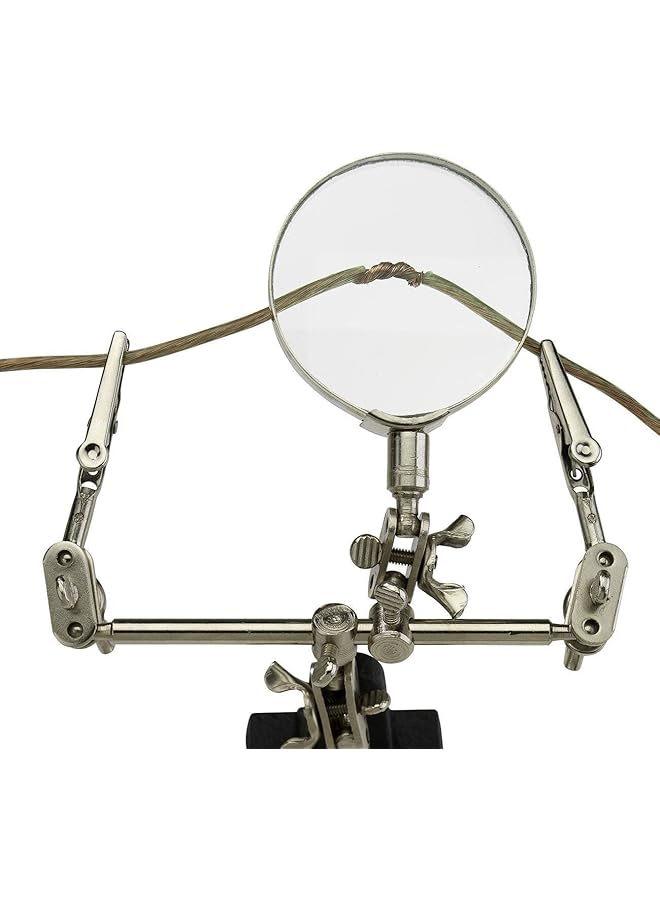 نيكو 01902 حامل لحام قابل للتعديل مع عدسة مكبرة وحامل لحام لسلك اللحام من جهة ثالثة مع مشبكين من نوع التمساح وقاعدة ثقيلة وأدوات صنع الخرز والمجوهرات - Image 5