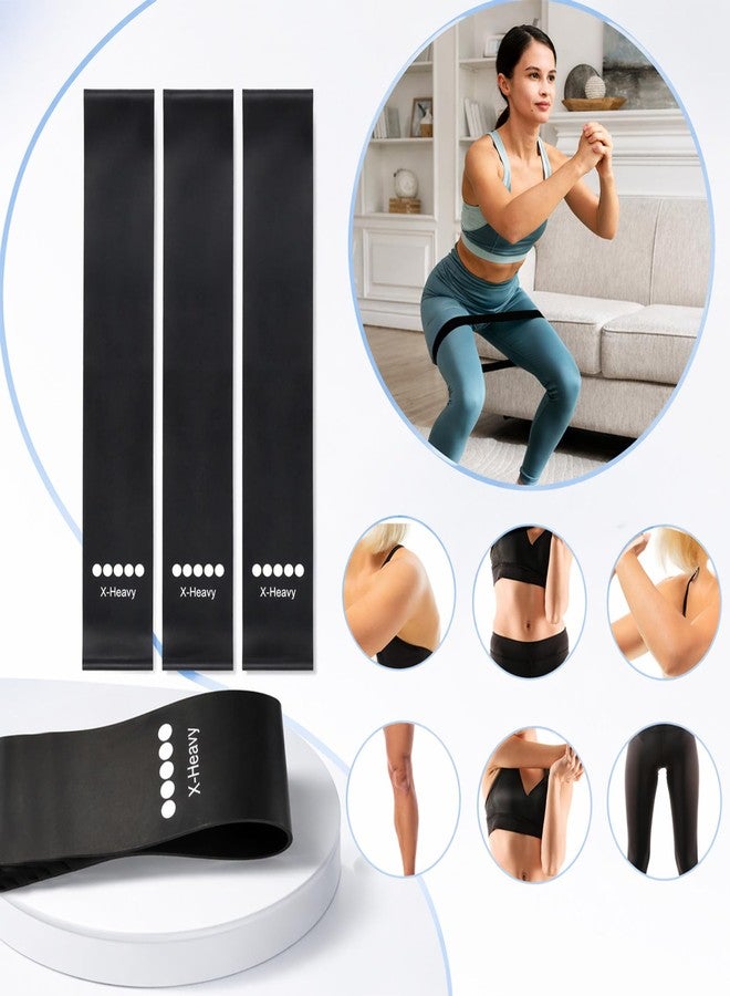 Wanmu 3Pcs Ring Resistance Bands X-Heavy Duty Resistance Ring Fitness Exercise Bands Elastic Loop Band for Working Out Men Women Home Yoga Leg Strength Training Physical Therapy (Black) - Image 4