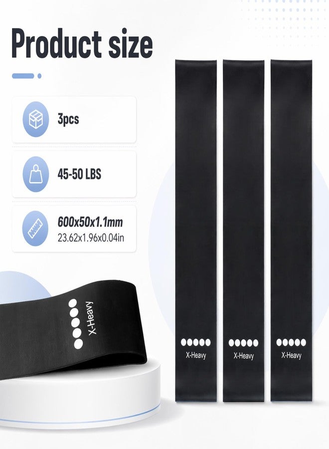 Wanmu 3Pcs Ring Resistance Bands X-Heavy Duty Resistance Ring Fitness Exercise Bands Elastic Loop Band for Working Out Men Women Home Yoga Leg Strength Training Physical Therapy (Black) - Image 2