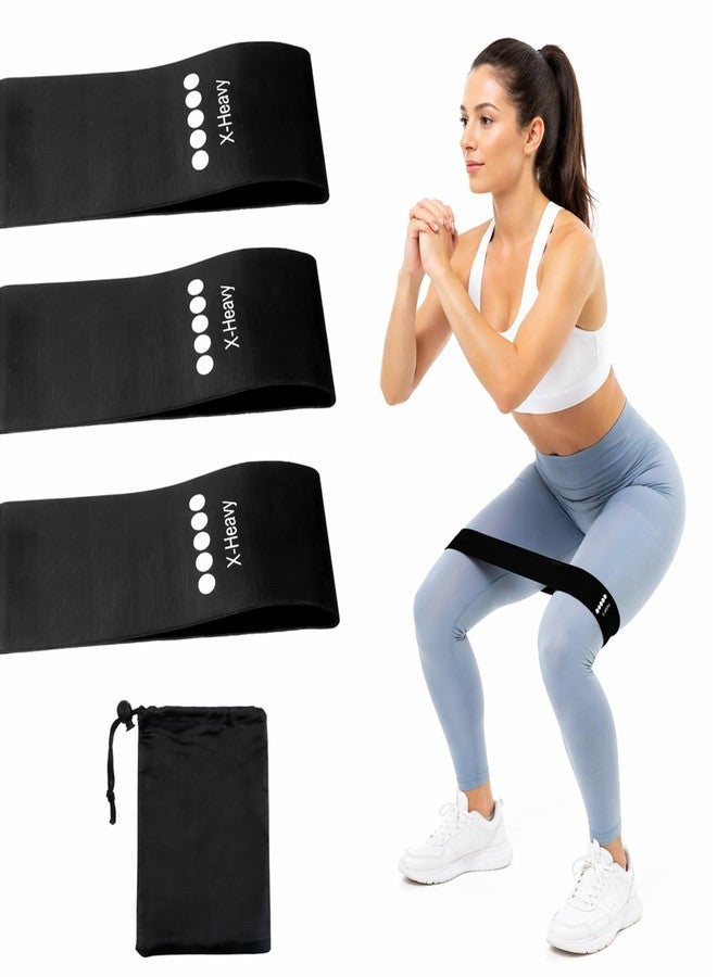 Wanmu 3Pcs Ring Resistance Bands X-Heavy Duty Resistance Ring Fitness Exercise Bands Elastic Loop Band for Working Out Men Women Home Yoga Leg Strength Training Physical Therapy (Black) - Image 1