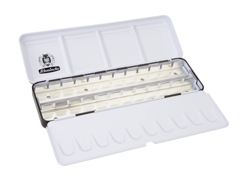 Schmincke - HORADAM AQUARELL Empty box 74 924 097, black metal box with mixing palette for individual filling with 24 x 1/2 or 12 x 1/1 cells - Image 2