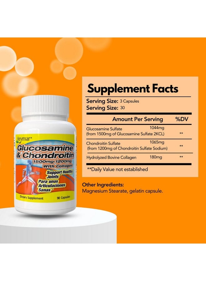 ARYMAR Glucosamine & Chondroitin with Collagen, Supports Joint Health (90 Capsules/Pack of 1) - Image 3
