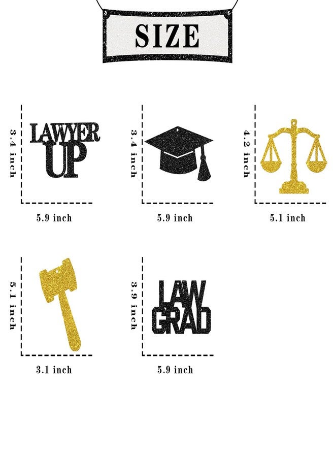 Maicaiffe Lawyer Graduation Hanging Swirl Decorations - Glitter 17 Pcs Congrats Lawyer Party Supplies - Law Grad Streamers - Case Closed Lawyer Up Law School Graduation Foil Swirls Ceiling Decorations - Image 2