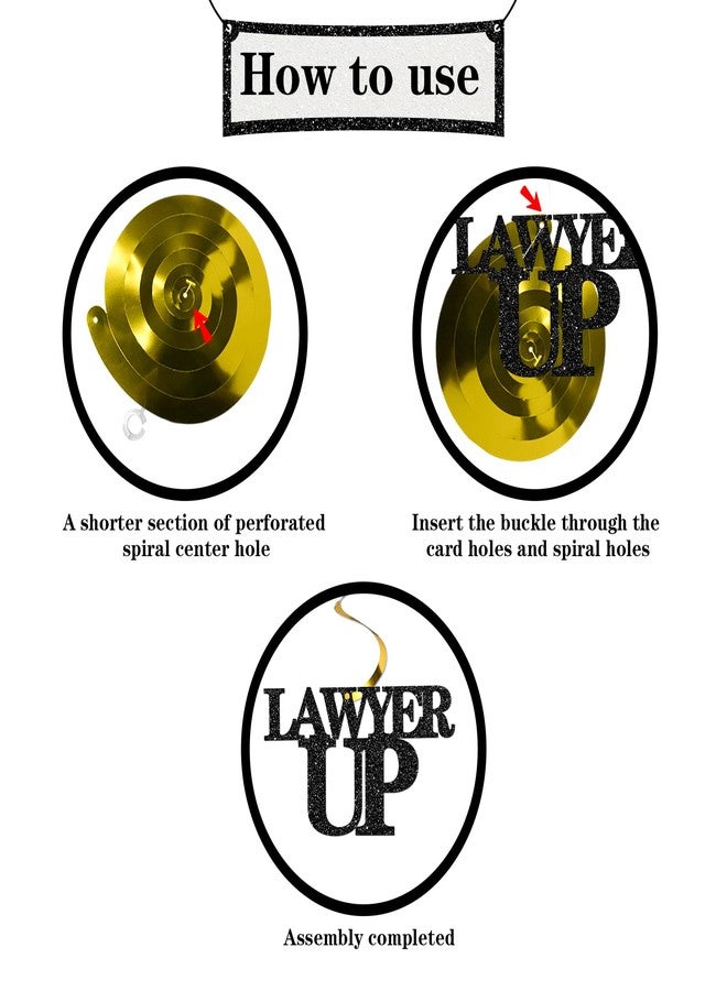 Maicaiffe Lawyer Graduation Hanging Swirl Decorations - Glitter 17 Pcs Congrats Lawyer Party Supplies - Law Grad Streamers - Case Closed Lawyer Up Law School Graduation Foil Swirls Ceiling Decorations - Image 4