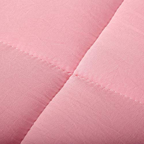 EVOLIVE All Season Pre Washed Soft Microfiber White Goose Down Alternative Comforter with Box Stitching (Pink, Twin) - Image 5