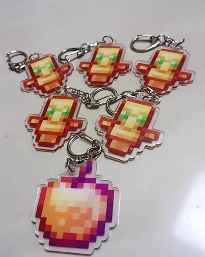 KalamkariX 7 PCS Keychains with Pixel - Art & Geometric Designs, Durable & Stylish Decorative Keyrings for Keys, Bags, Backpacks, keychain for boys, Ideal as Personal Accessories & Small Gifts - Image 3