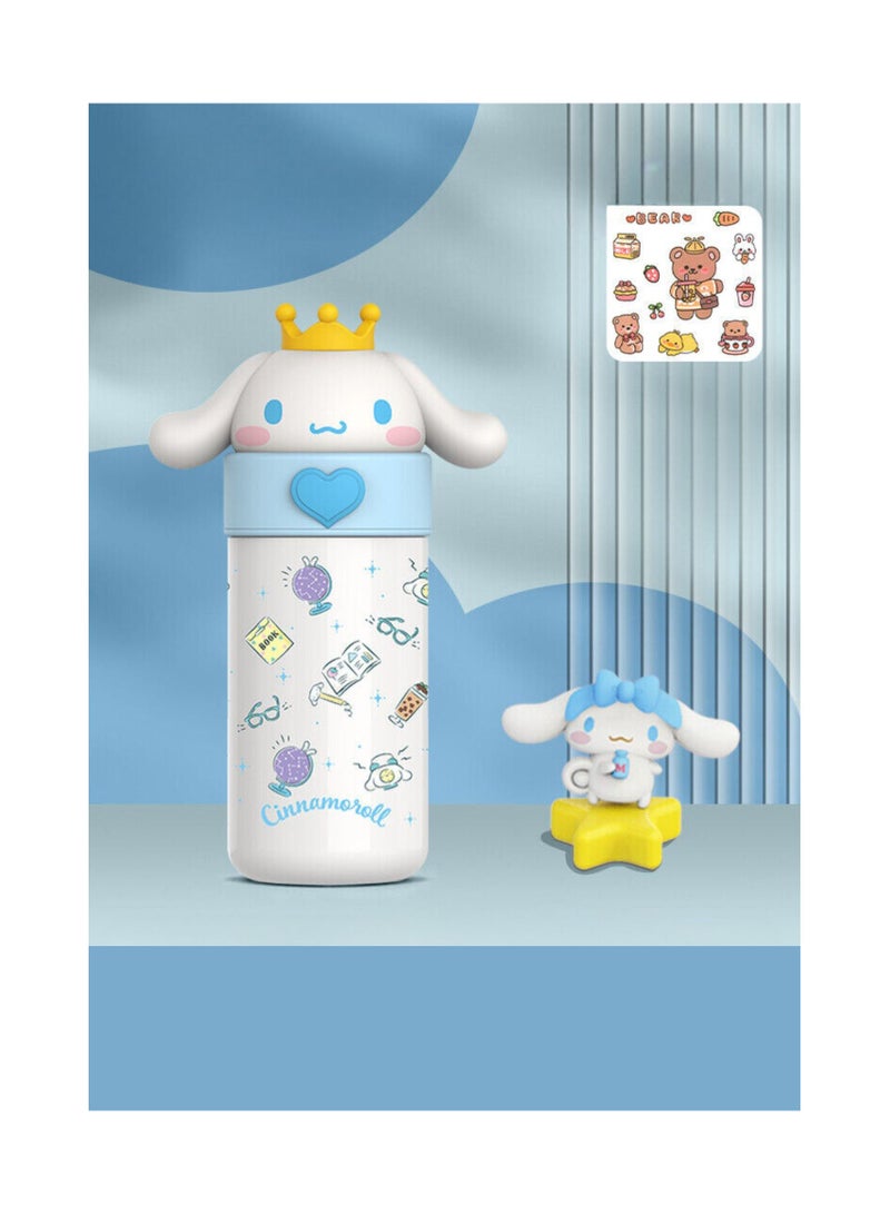 Kawaii Water Bottle Thermo's Cup Cartoon Vacuum Insulated Stainless Steel Water Bottle 350ml (White) - Image 1