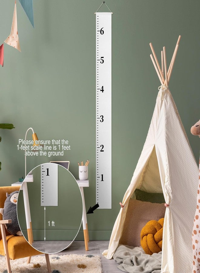 Knitgrip 102 Pcs Canvas Growth Chart for Kids Baby with a Marker, 50 Round Labels and 50 Pin, 79" x 8" Height Measurement Ruler Hanging Removable Growth Tracker Fabric Boy Girl Room Nursery Wall Decor - Image 4