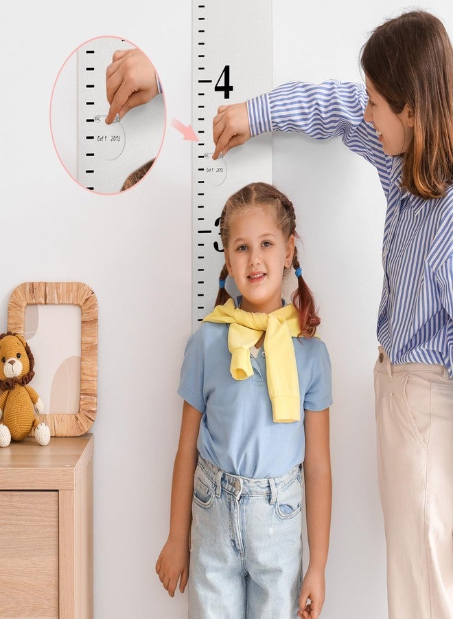Knitgrip 102 Pcs Canvas Growth Chart for Kids Baby with a Marker, 50 Round Labels and 50 Pin, 79" x 8" Height Measurement Ruler Hanging Removable Growth Tracker Fabric Boy Girl Room Nursery Wall Decor - Image 3