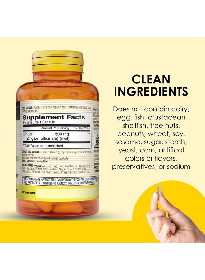 Mason Natural Whole Herb Ginger 500 mg, 2 Month Supply, Natural Herbal Supplement, 60 Capsules - Image 5