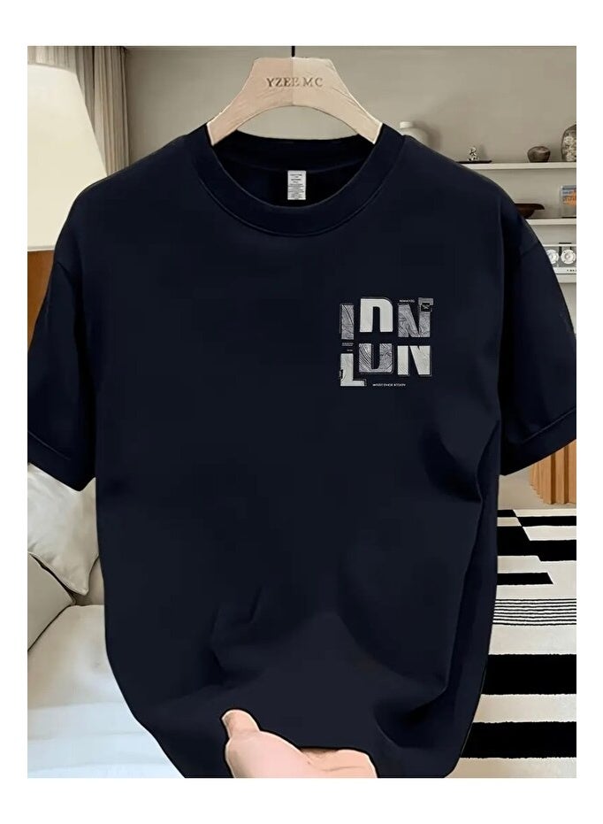 Ldn Printed Oversize Circle Neck T-Shirt - Image 2