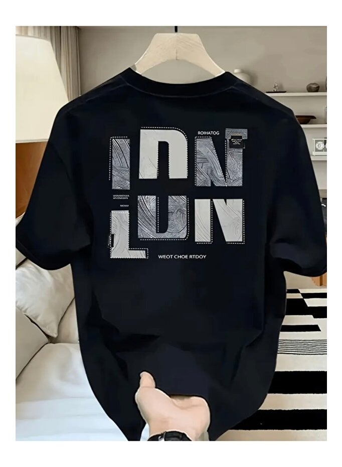 Ldn Printed Oversize Circle Neck T-Shirt - Image 1