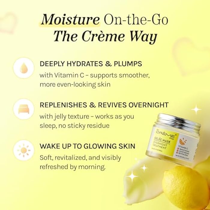 The Crème Shop Korean Skincare | Overnight Gel Mask for Moisturizing and Hydrating, Anti-Aging, Relief facial skin care - 2.36 oz (Vitamin C) - Image 3